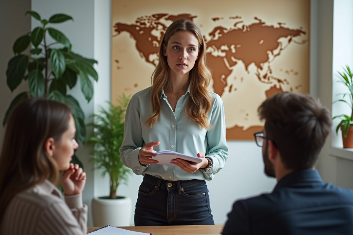 Jeune femme en réunion d